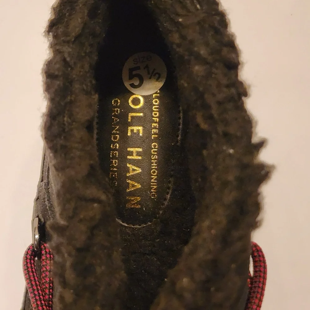 Cole Haan Cloudfeel Suede Mini Snow Boots Women's Black Ankle Boots Size 5.5
